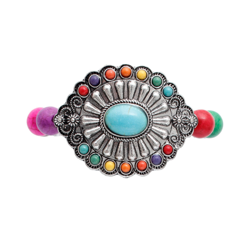Turquoise Bead Bracelet Multi Cracked Trendy Fashion Jewelry