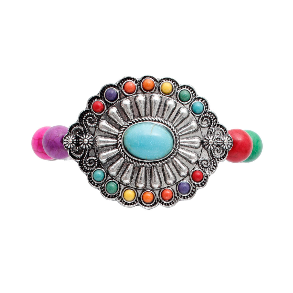 Turquoise Bead Bracelet Multi Cracked Trendy Fashion Jewelry