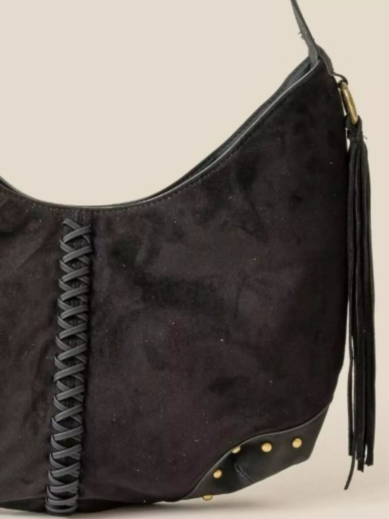 Braided Detail Hobo Shoulder Bag