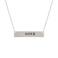 Statement Necklace Silver Ribbon HOPE Plate Stylish Jewelry Accessory