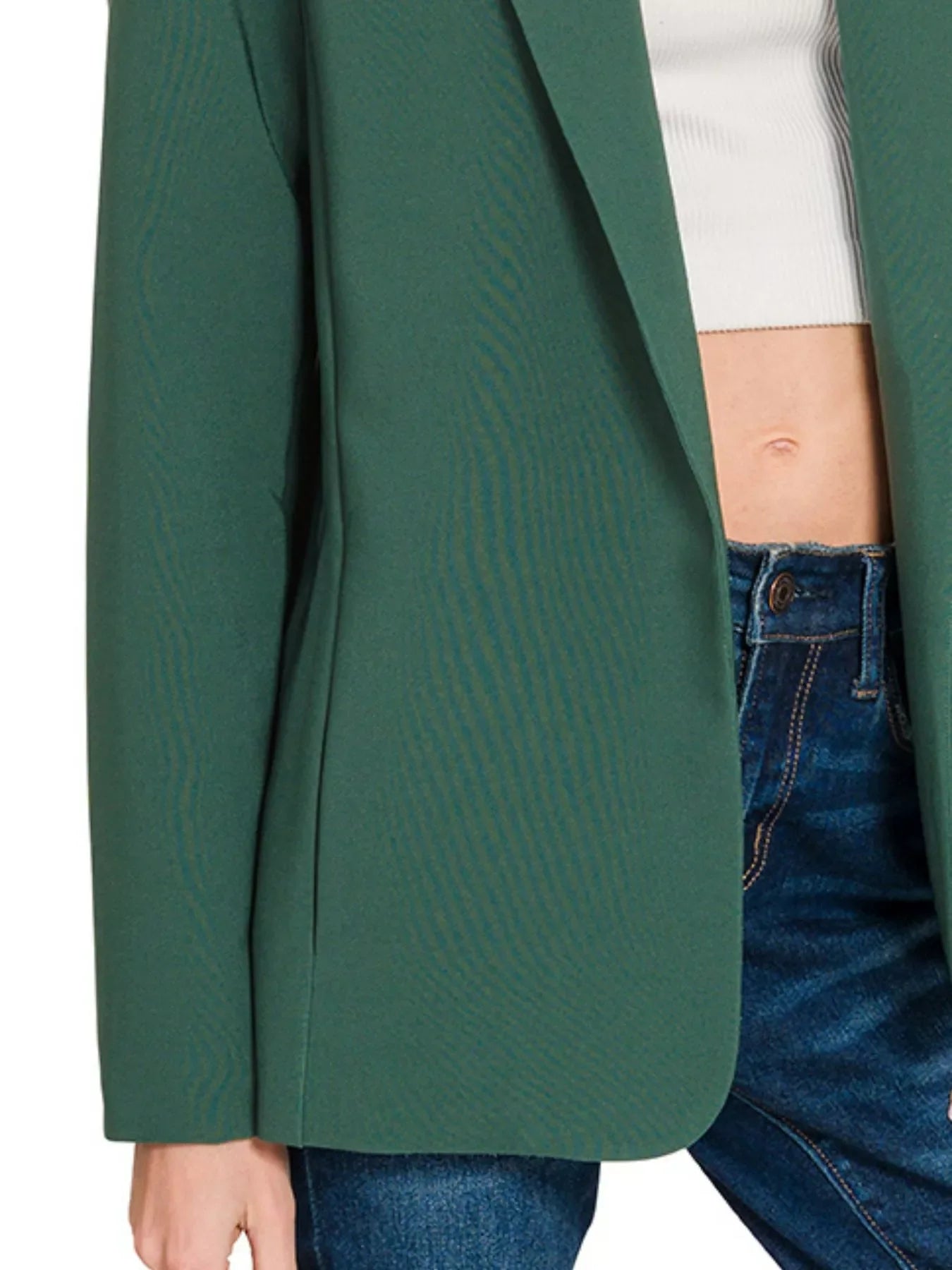 Woven Long Sleeve Blazer With Lining