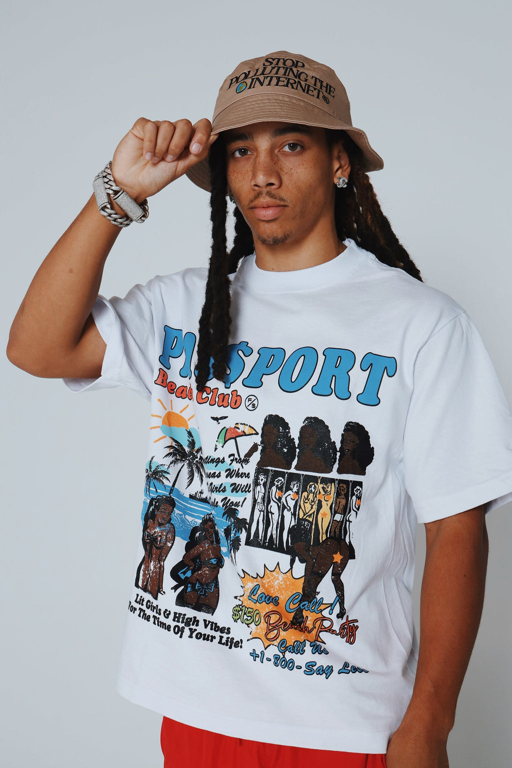 Unisex Statement Bucket Hat – “Stop Polluting the Internet” Graphic Hat – One Size