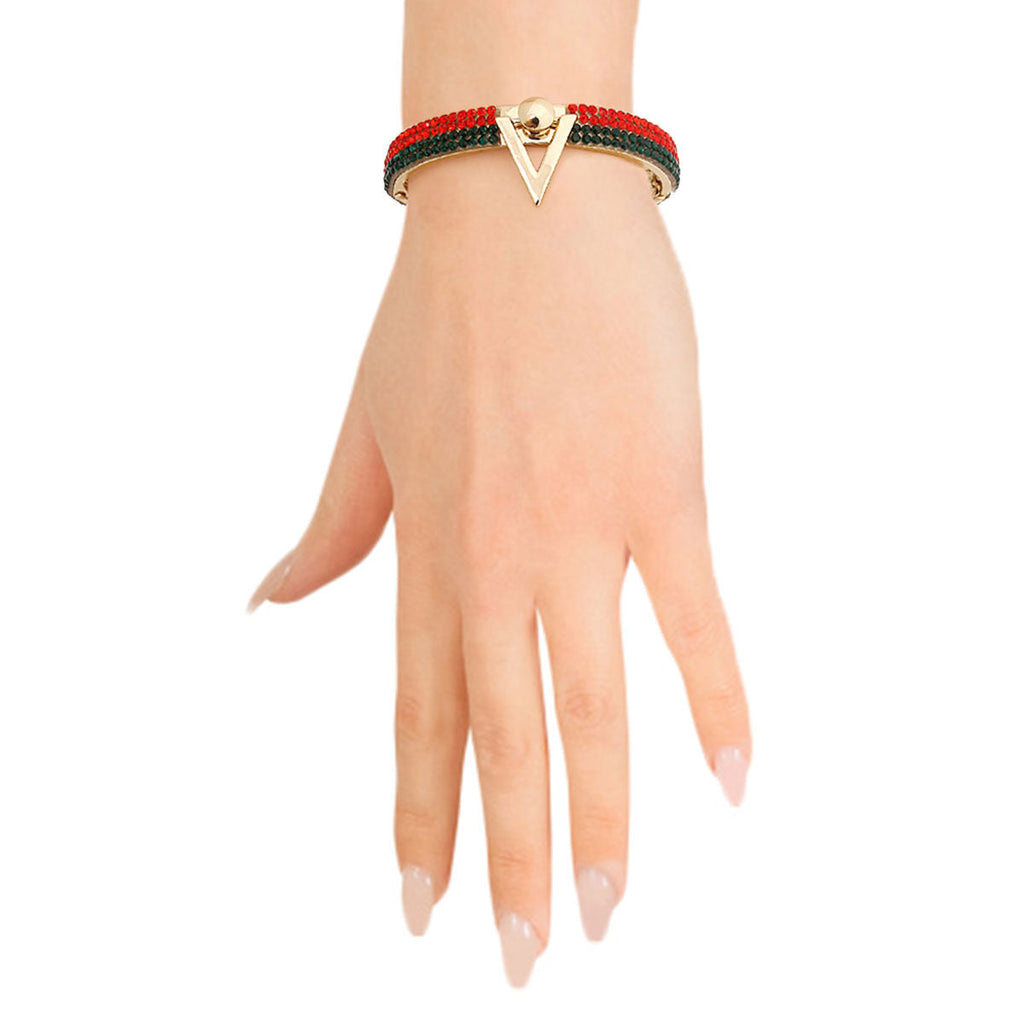 Gold Bracelet V for Victory Stylish Statement Jewelry Accessory