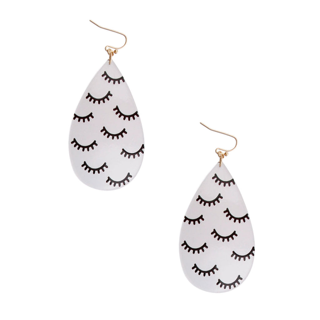 Teardrop Black Eyelashes Statement Earrings Stylish Fashion Jewelry