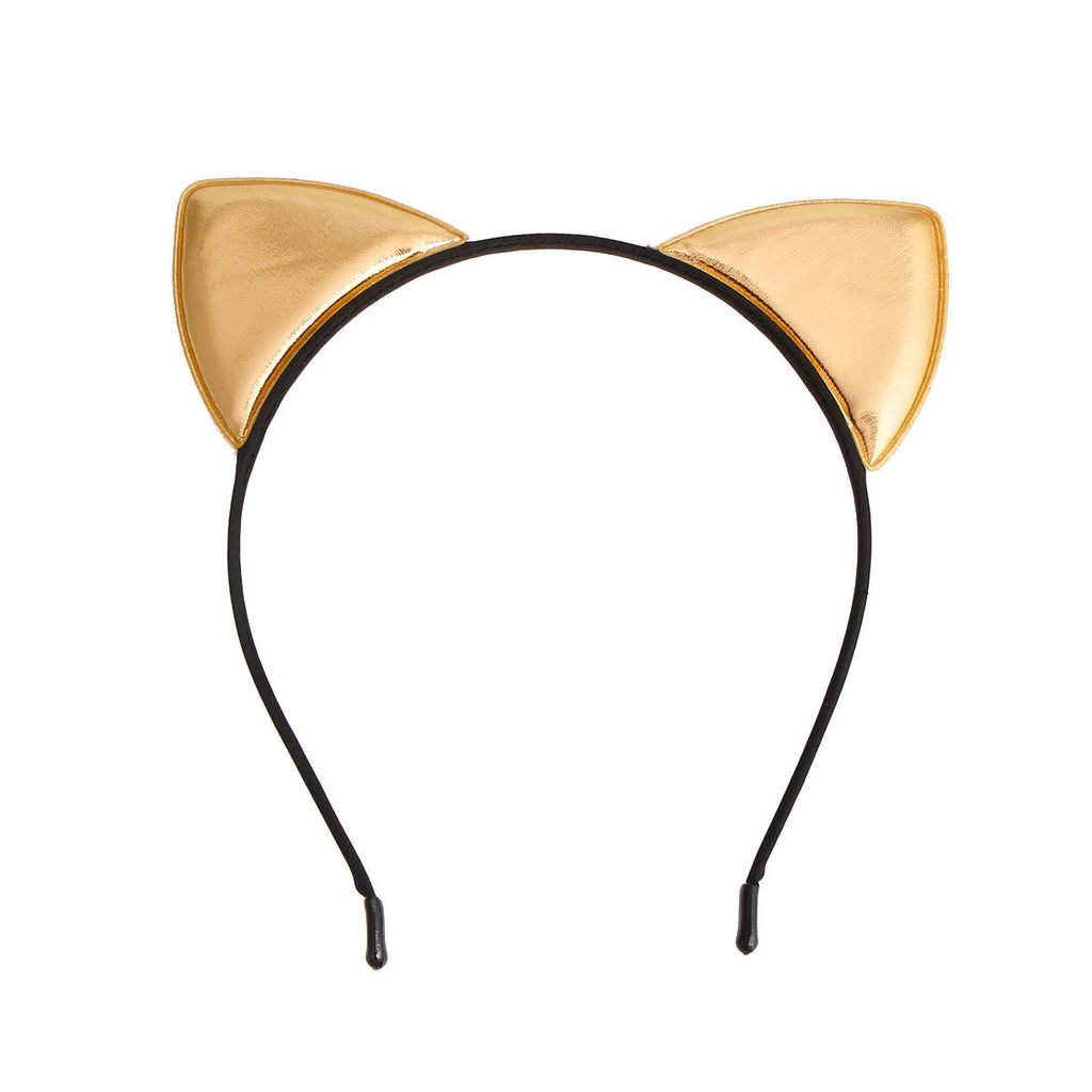 Fashion Headband with Gold Kitty Ears – Stylish Accessory
