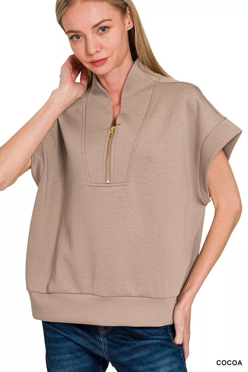 Scuba High Neck Half Zip Top