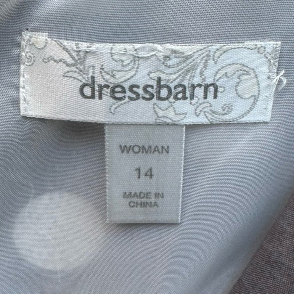 Dress Barn Women Size 14 Polka Dot Lined V Neck Thin Strap A Line Dress
