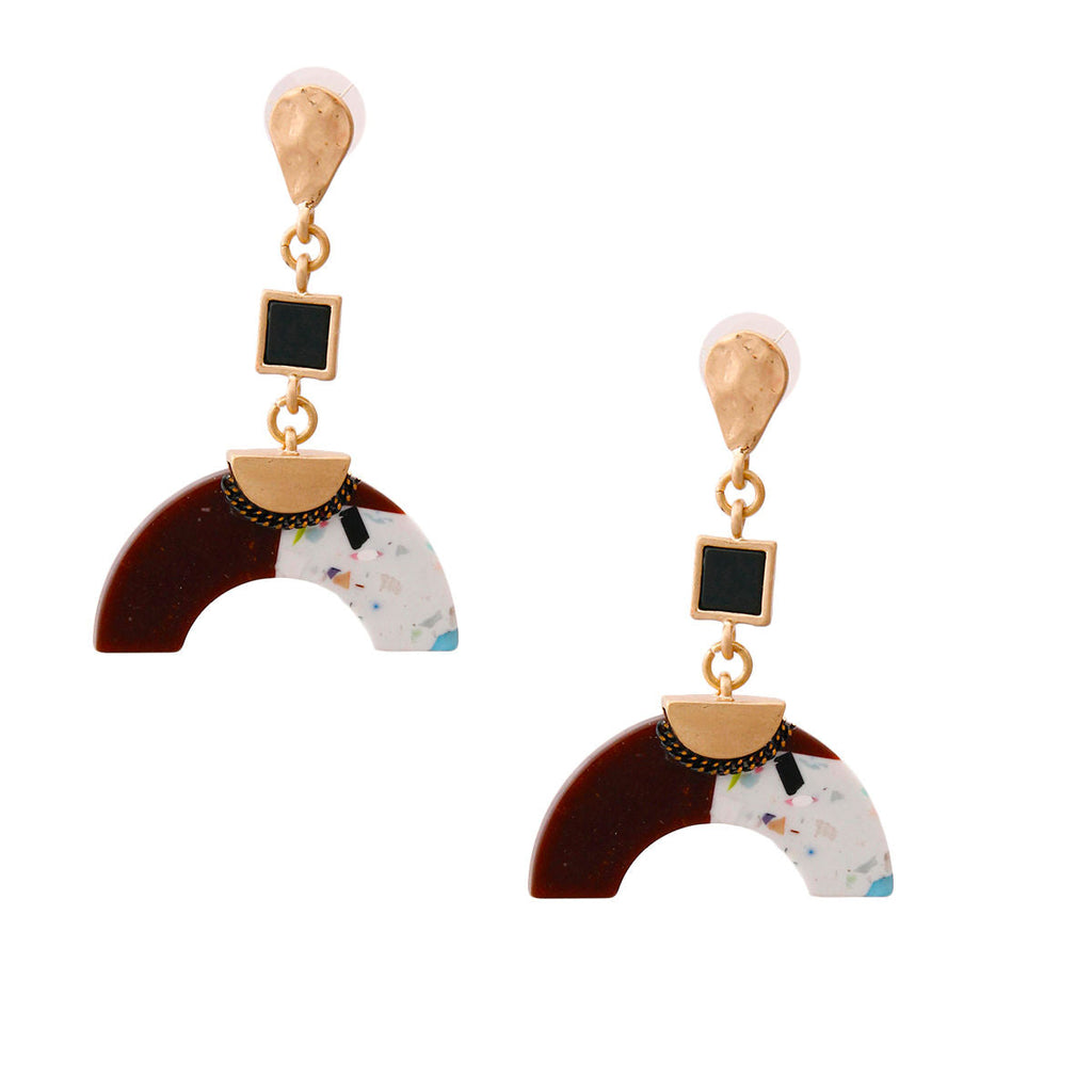 Drop Earrings Gold Horn Shaped Stylish Statement Jewelry
