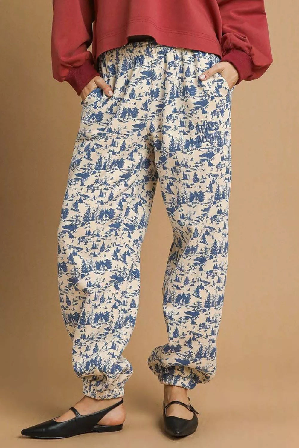 Scenic Print Casual Sweatpants