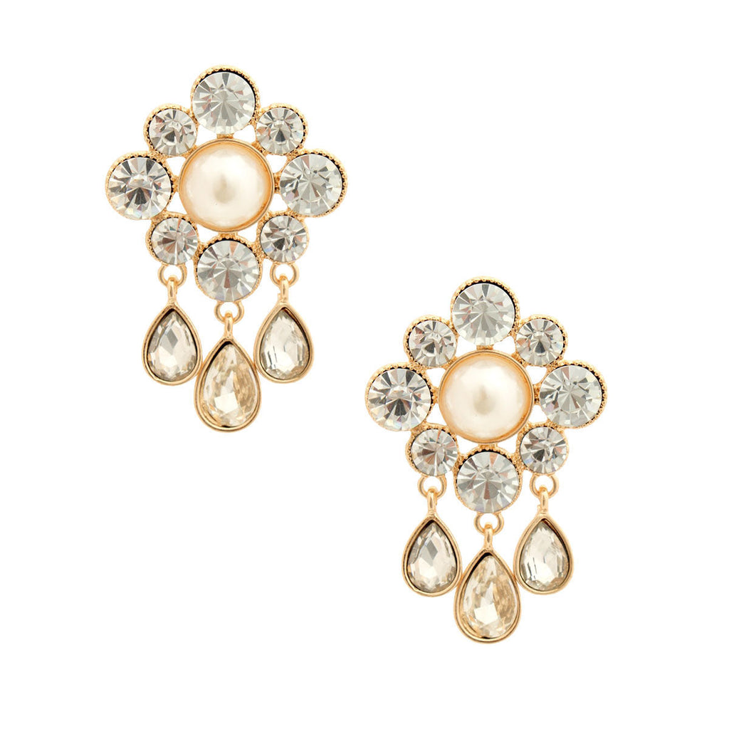 Flower Stud Earrings Gold Antique Stylish Chic Jewelry