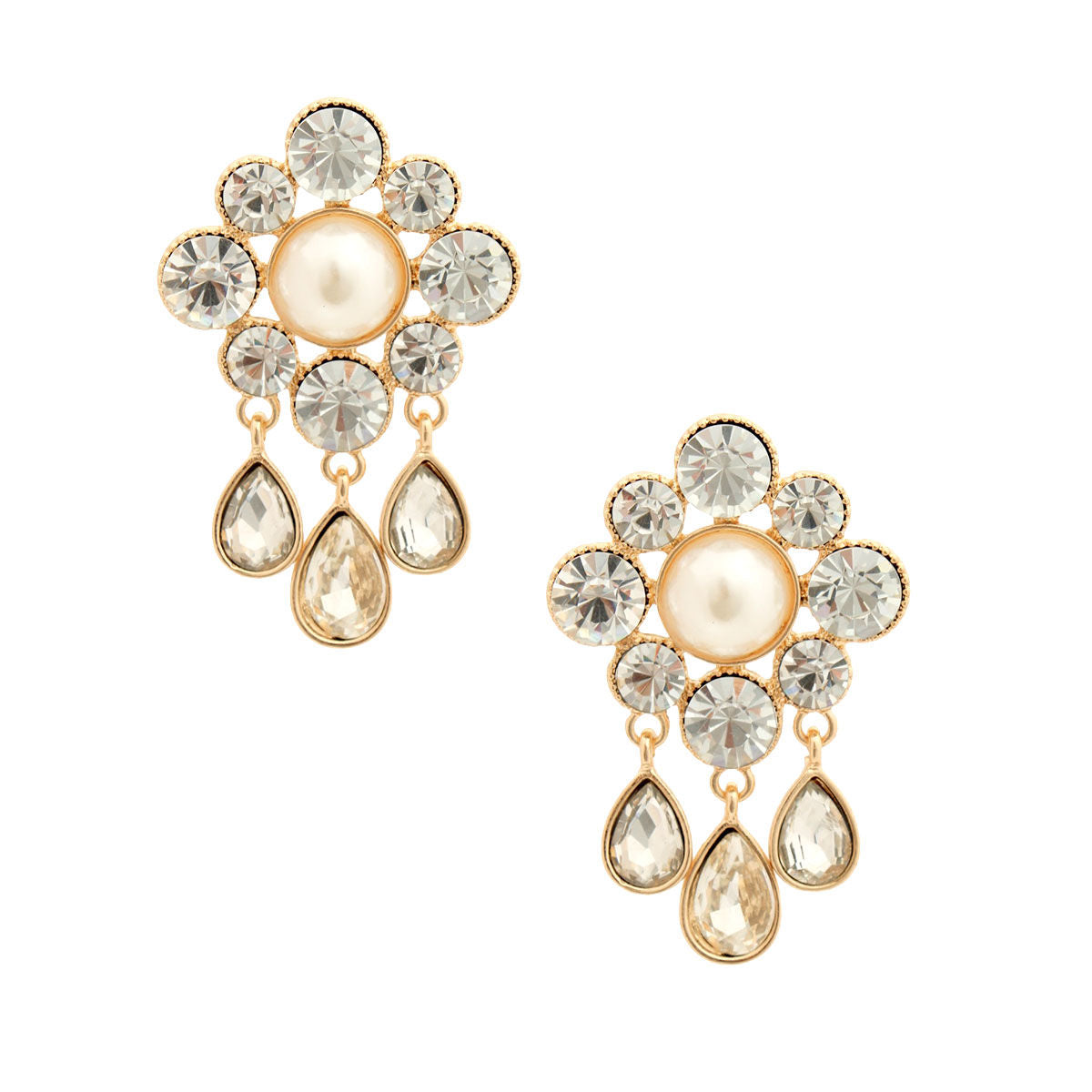 Flower Stud Earrings Gold Antique Stylish Chic Jewelry