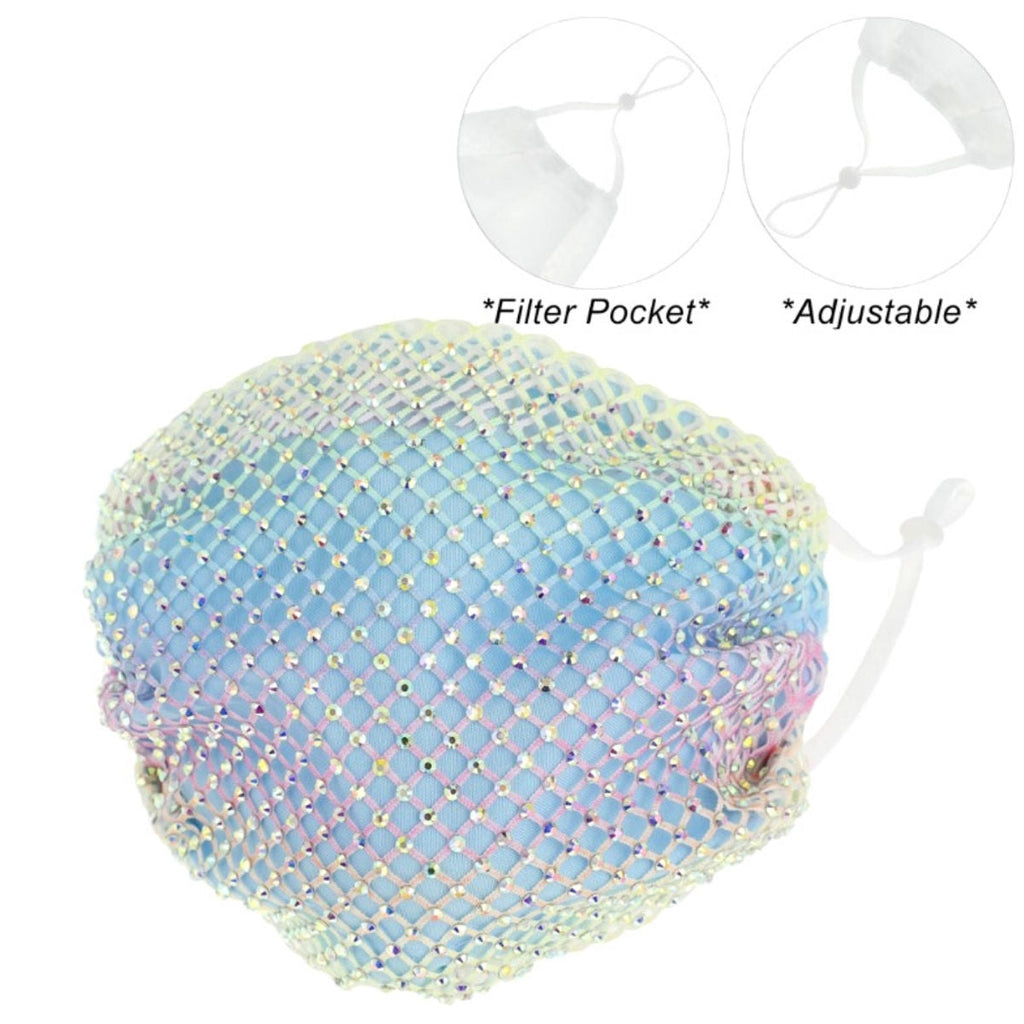 Rhinestone Overlay Mask Multi Color Stylish Statement Accessory
