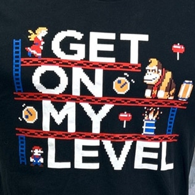 GameStop Mens Medium Black Get On My Level Short Sleeve Crew Neck Tee Shirt