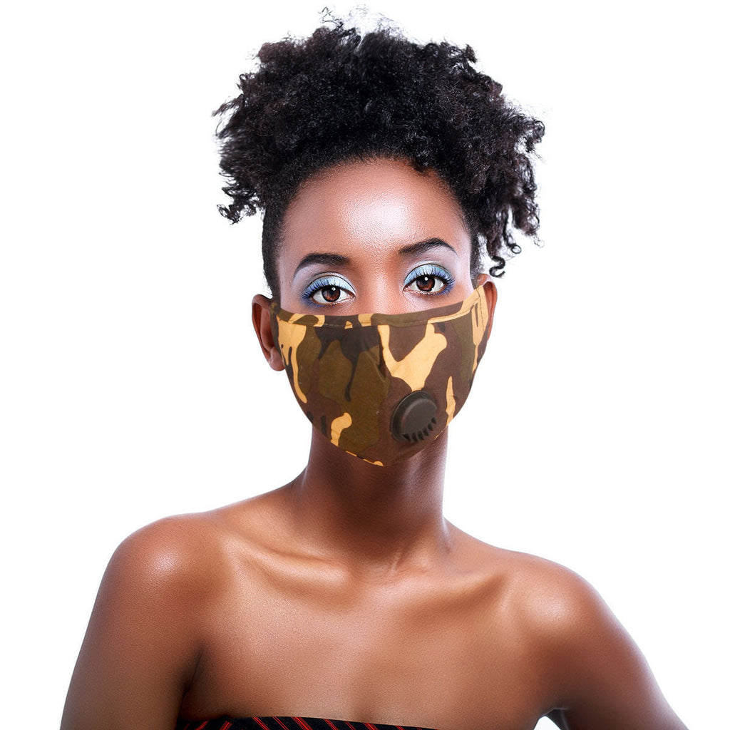 Filter Mask Mustard Camo Trendy Casual Accessory