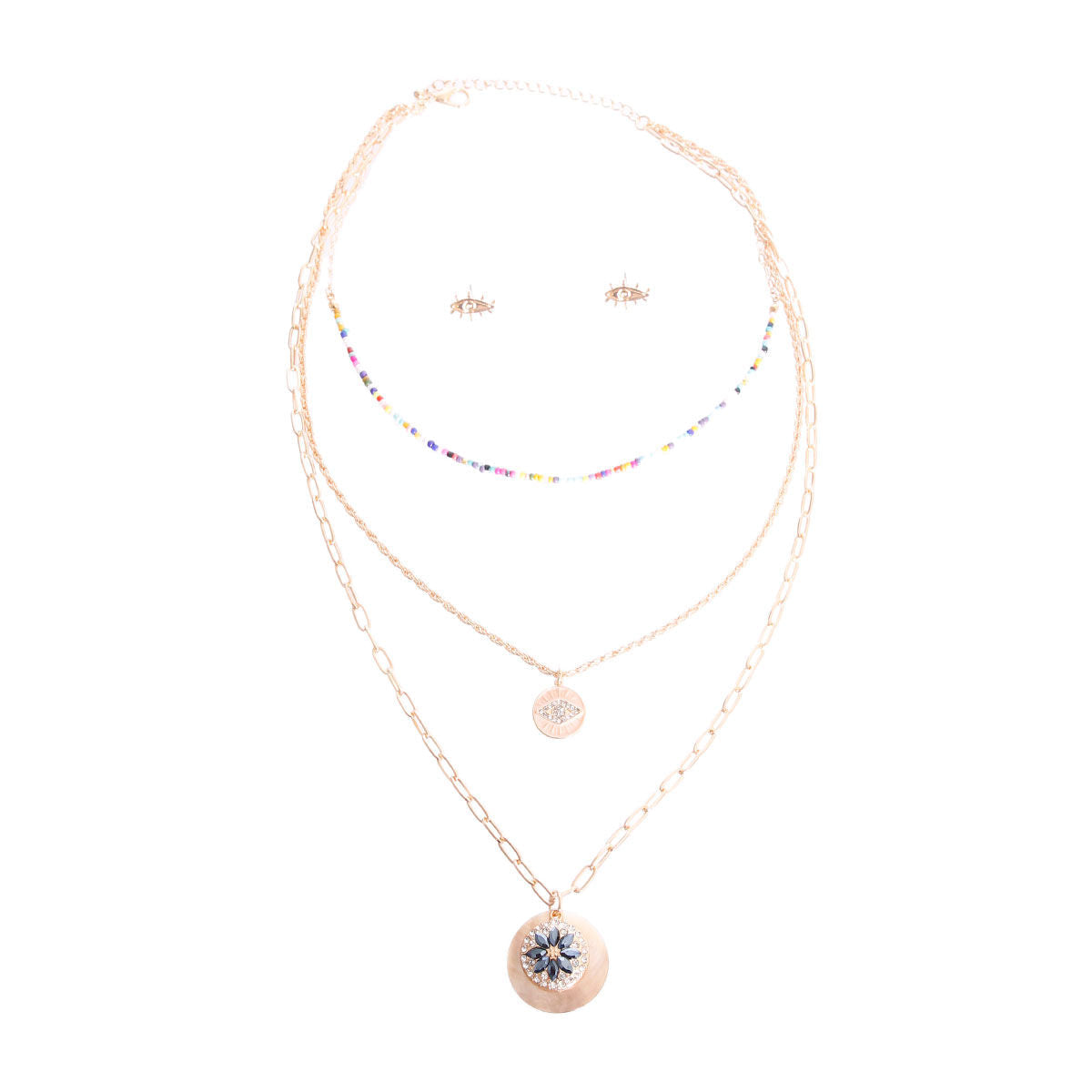 Pendant Necklace with Abalone Evil Eye – Stylish Statement Jewelry