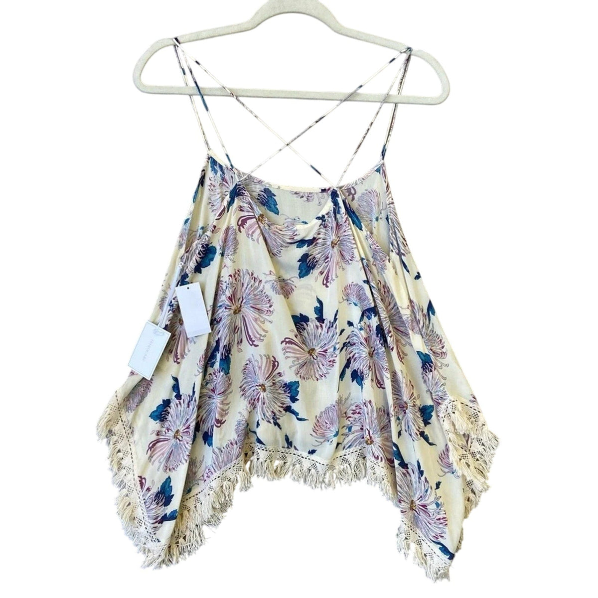 NWT New 1 State Spice Market Womens Medium Strappy Lacy Floral Summer Top