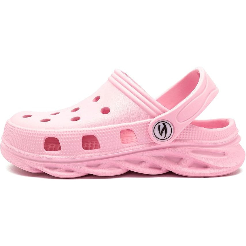 New Hobibear Toddler Girls Size 8 Pink Clogs Slip on Water Shoes w Bonus Charms
