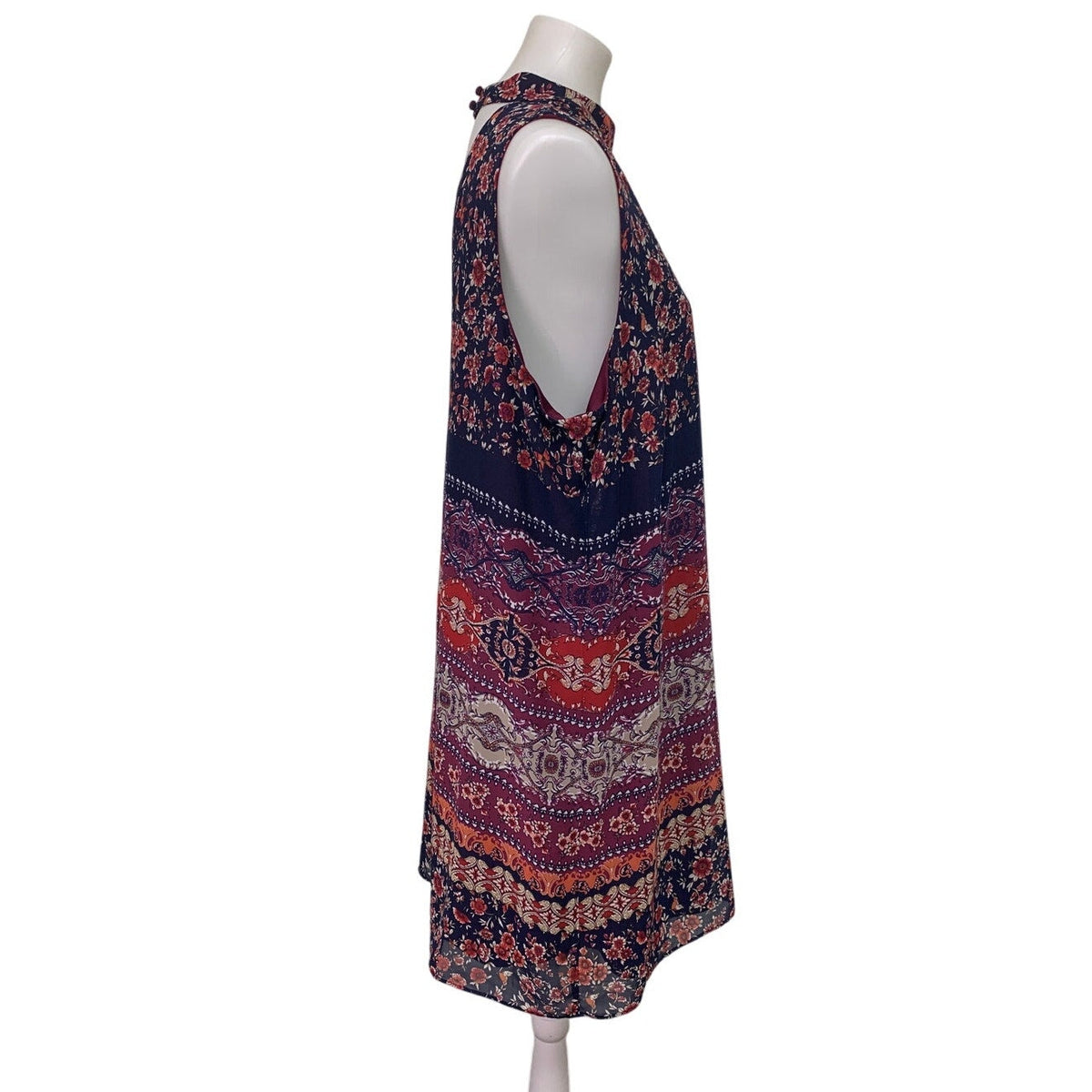 By & By Womens XXL Sleeveless Keyhole Lined Floral Sheath Dress w Necklace