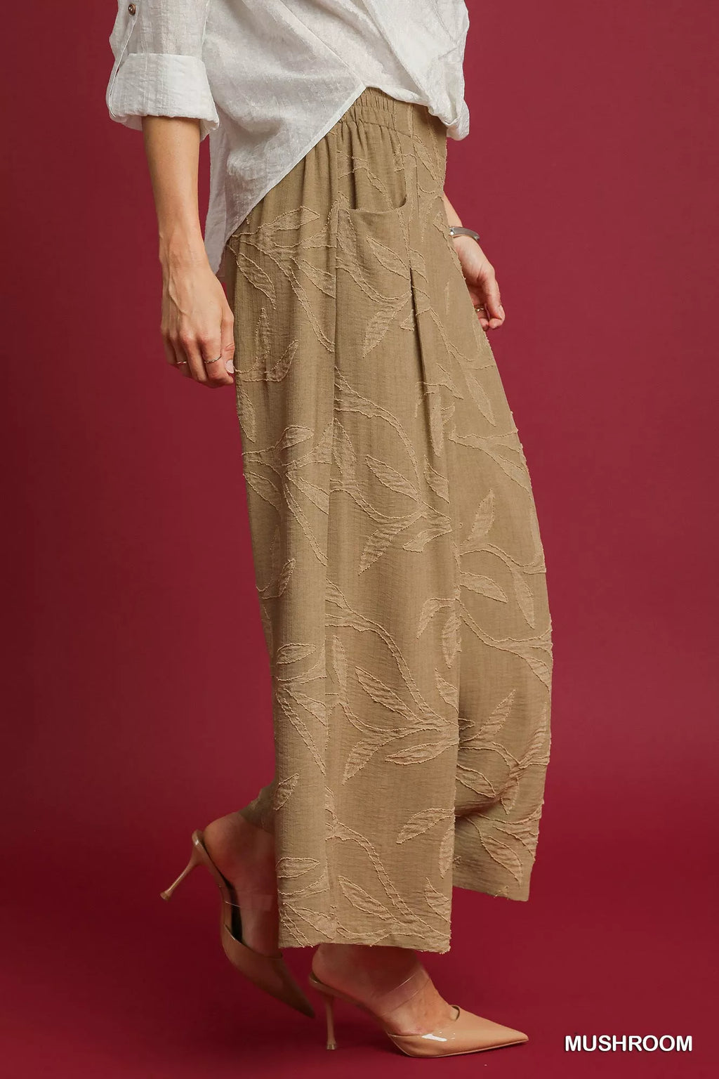 Jacquard Wide-Leg Pants