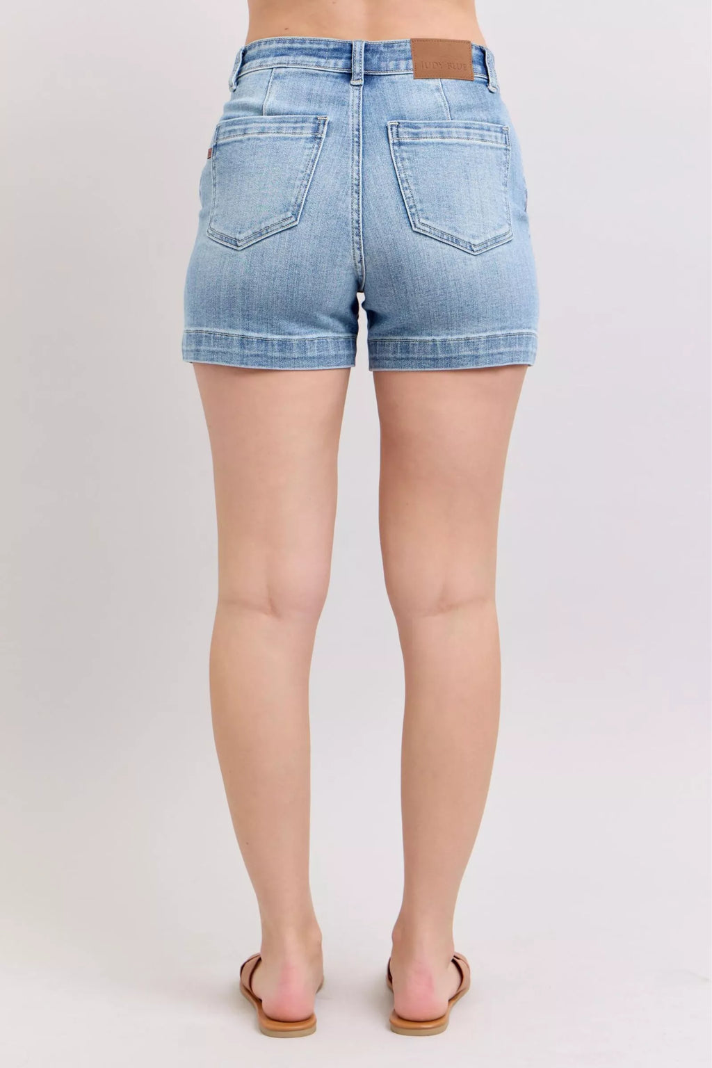 Mid Rise Denim Shorts