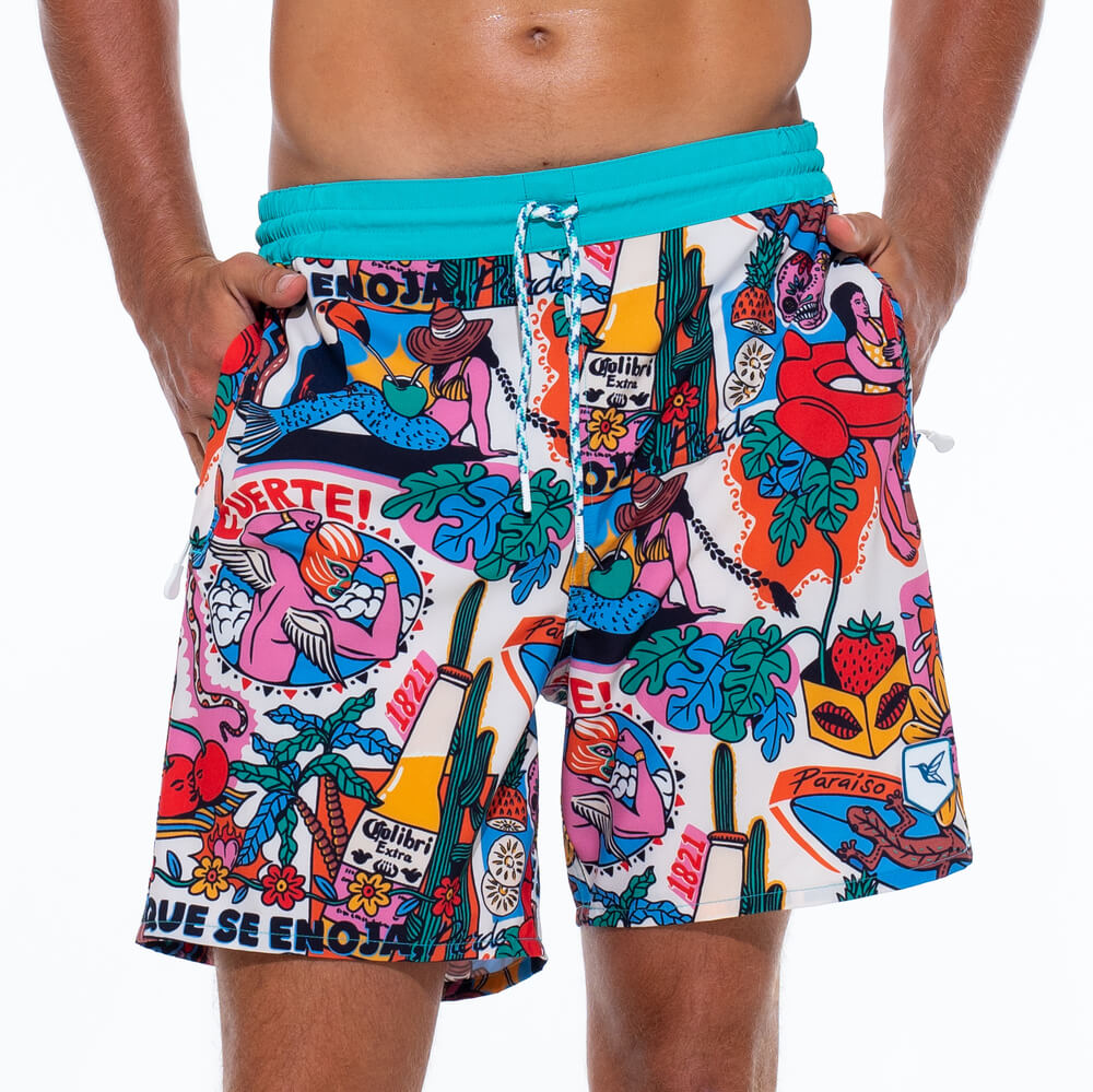 Fuerte Geometric Print Swim Shorts