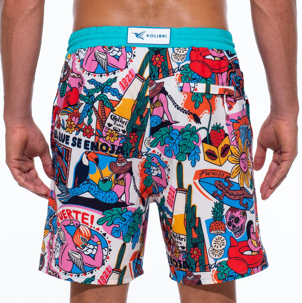 Fuerte Geometric Print Swim Shorts