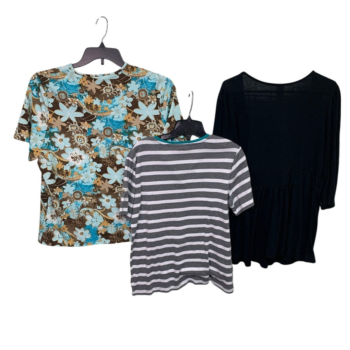 Lot of 3 TanJay Croft & Barrow Womens Large Short Sleeve Floral Shirts Blouses