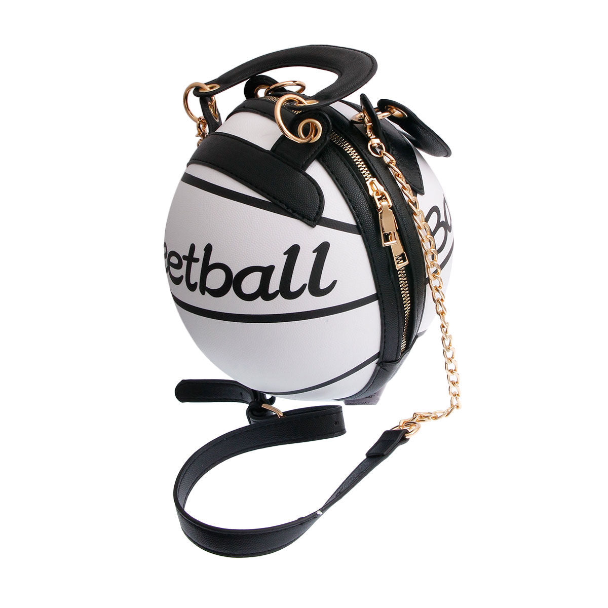 Fashion Handbag White Basketball Style 7.5 Inches Chic Accessory