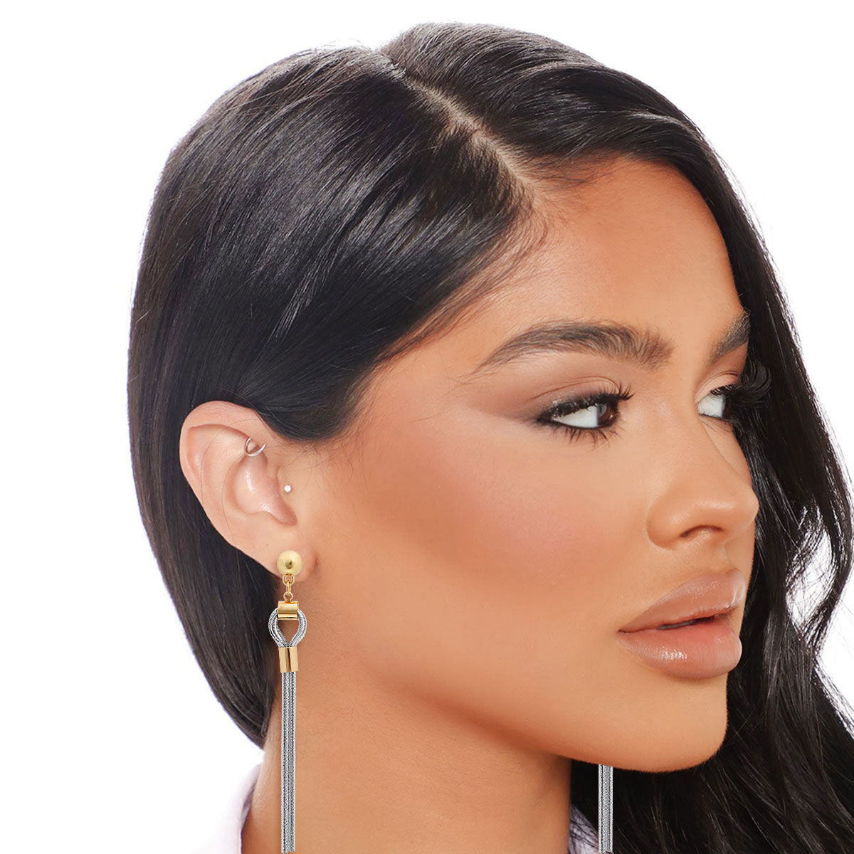 Tassel Earrings Gold Knotted Chain Stylish Statement Jewelry