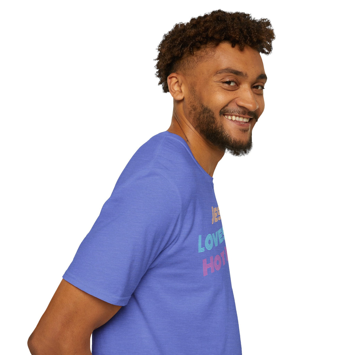 Unisex "Jesus Loves this Hot Mess" Christian Cotton Softstyle T-Shirt