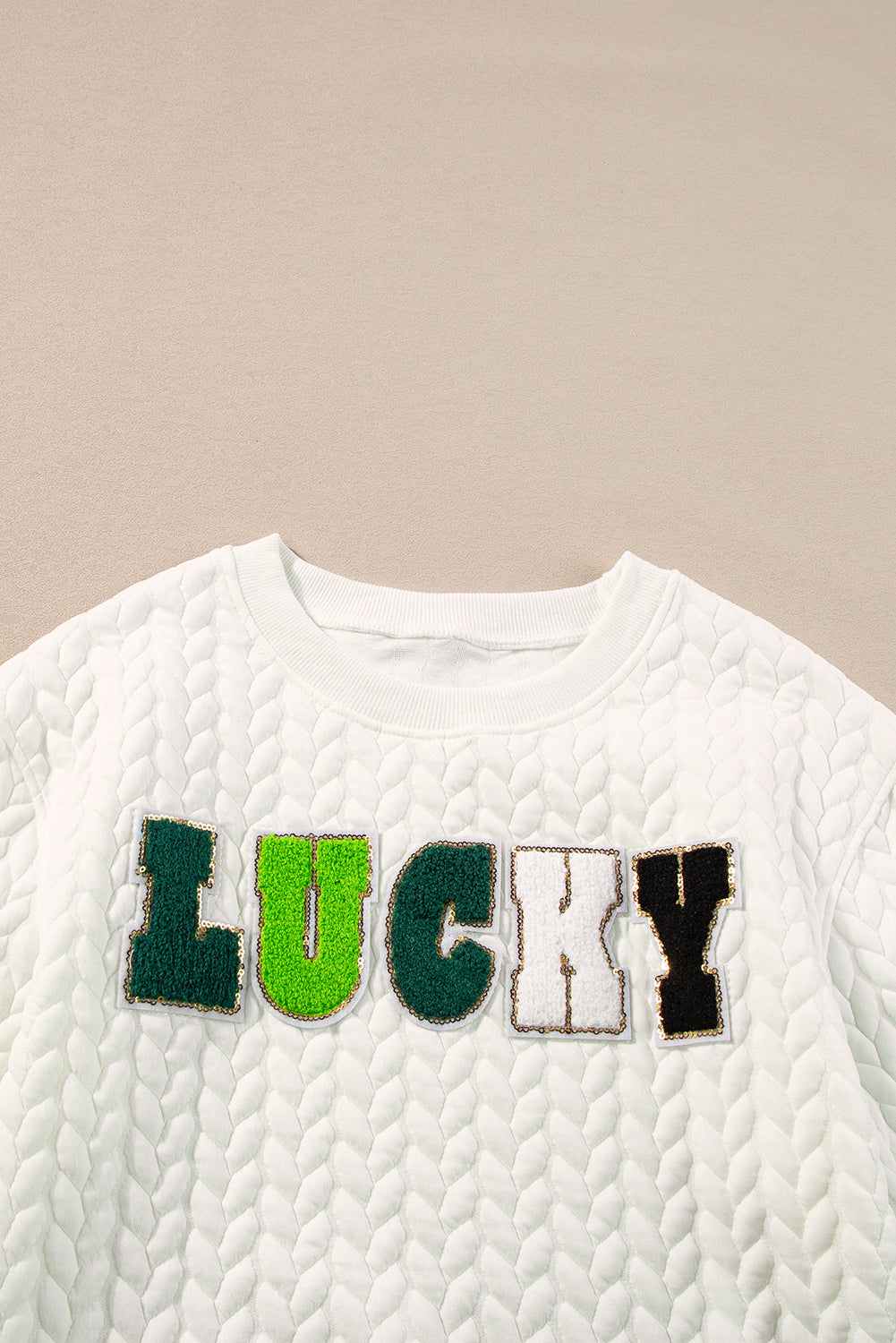 Blackish Green Merry And Bright Quilted Sweatshirt