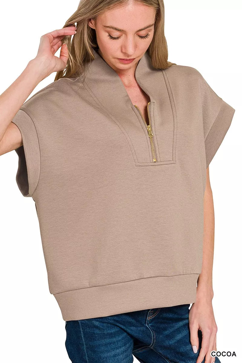 Scuba High Neck Half Zip Top