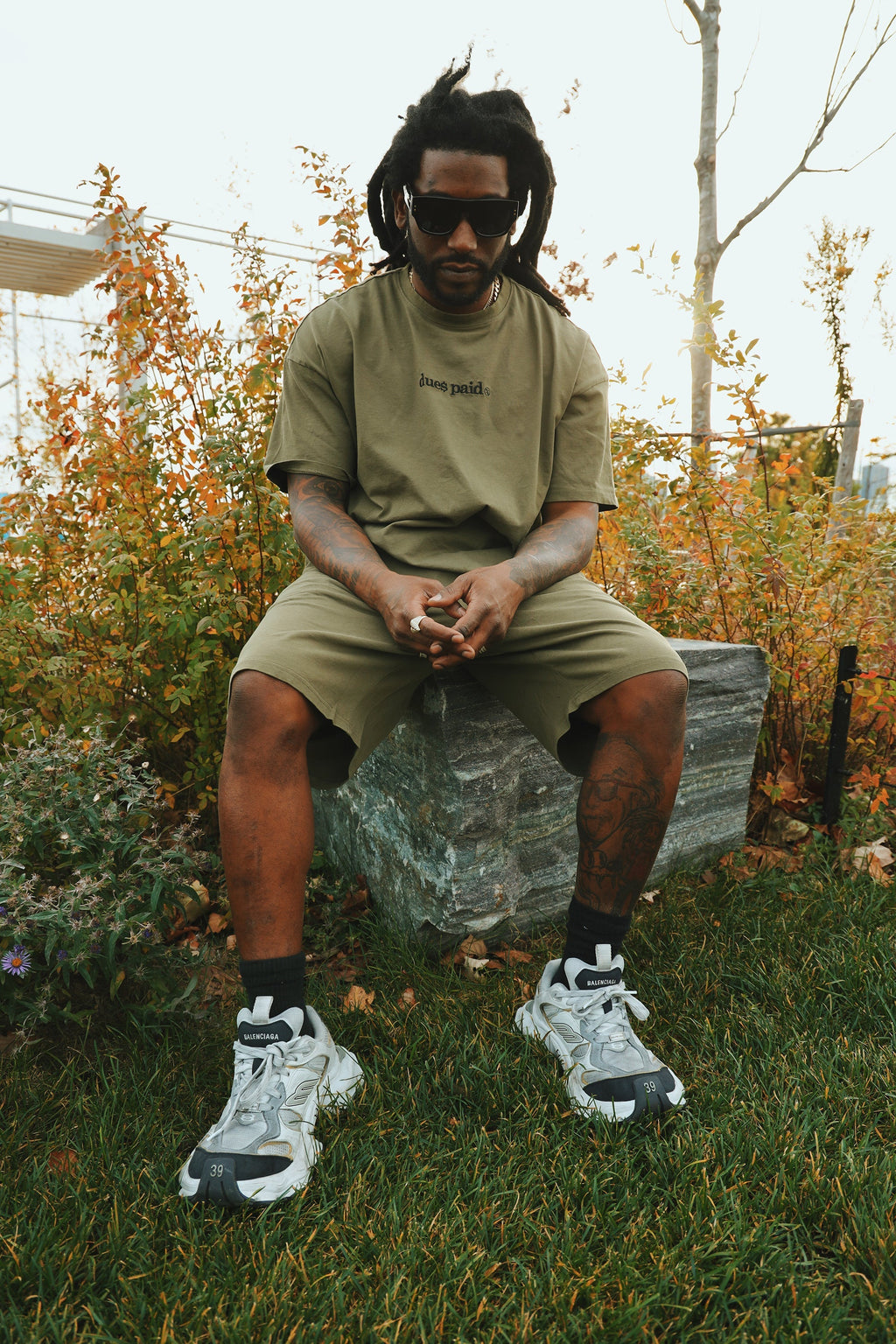 Oversized Streetwear Shorts – “Dues Paid” Matching Shorts – Relaxed Fit