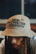 Unisex Statement Bucket Hat – “Stop Polluting the Internet” Graphic Hat – One Size