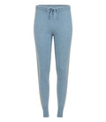 Sky Blue Cashmere Sweat Pants W/ Gold Laminated Bands