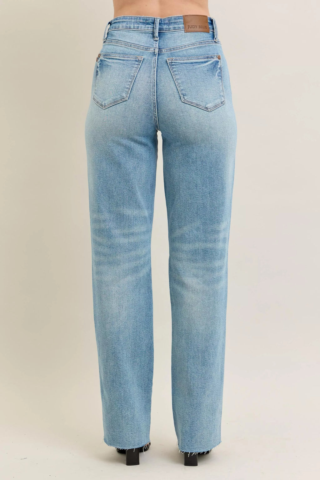 Full Size High Waist Rigid Magic Star Shaped Destroy 90's Straight Jeans Plus Size