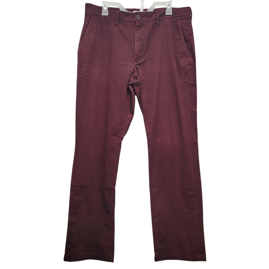 Goodfellow & Co Mens 36 X 32 Maroon Cotton Spandex Straight Leg Denim Jeans