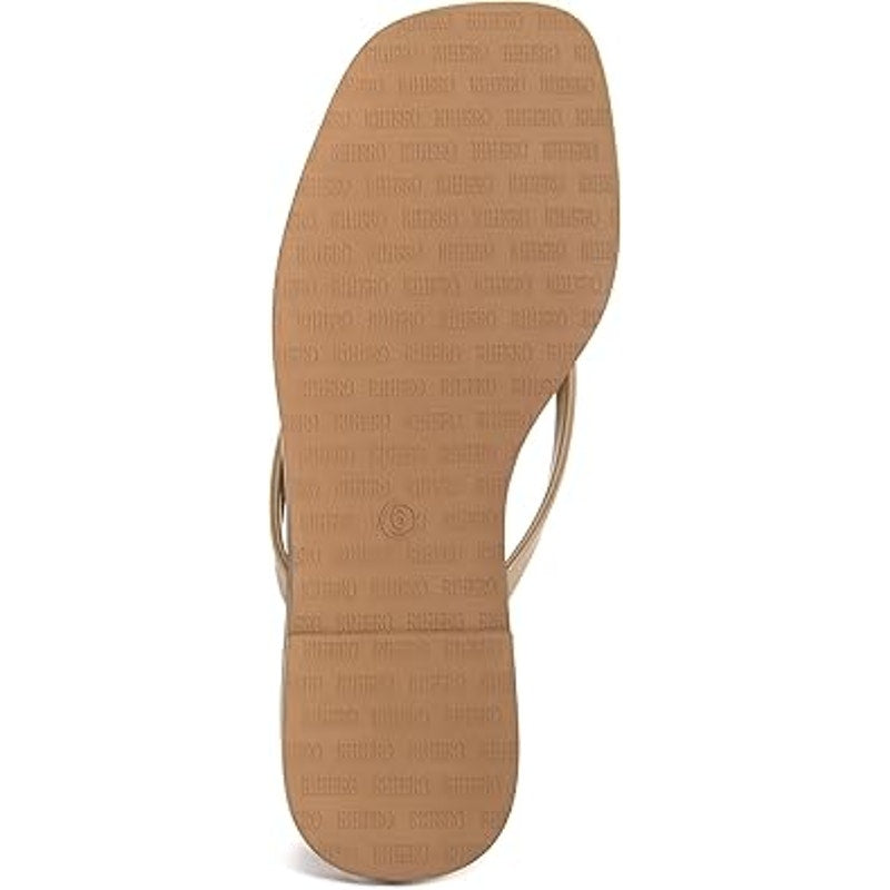 New Rihero Womens Size 7.5 Tan Low Heel Slide On Flip Flops Sandals Shoes