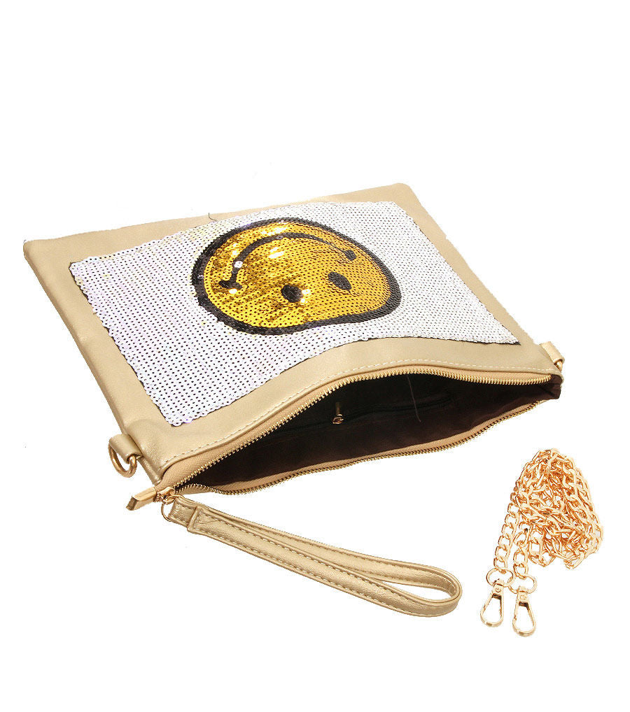 Fashion Clutch Gold Sequin Stylish Statement Evening Bag