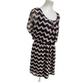 Lily Rose Womens Large 100% Polyester Chevron Stripe Sleevless Blouson Dress