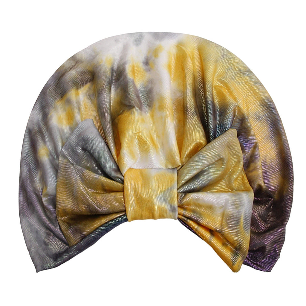Fashion Turban Headband Gray Tie Dye Stylish Bow Accessory