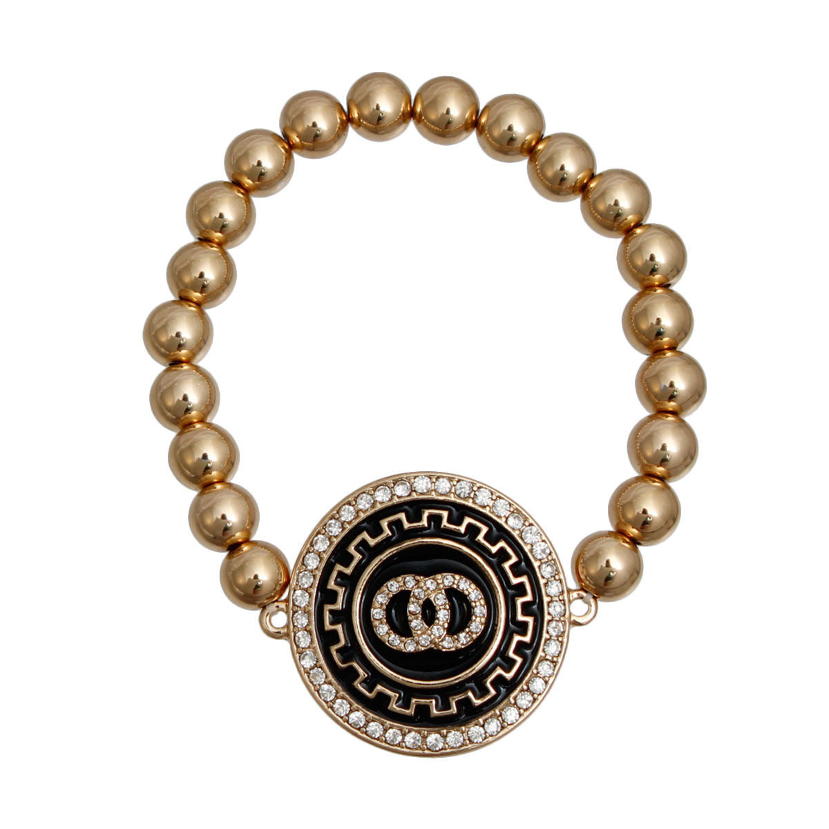 Infinity Detail Bracelet Gold and Black Stylish Fashion Jewelry