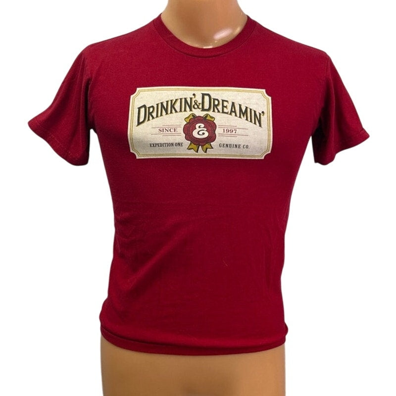 Expedition One Mens Small Drinkin & Dreamin 100% Cotton Short Sleeve Tee Shirt