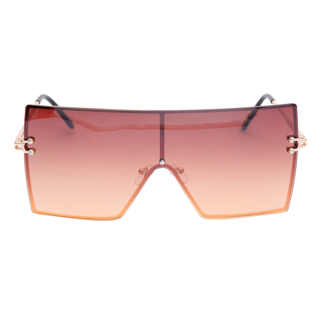 Square Visors Brown Gradient Stylish Casual Fashion Accessory