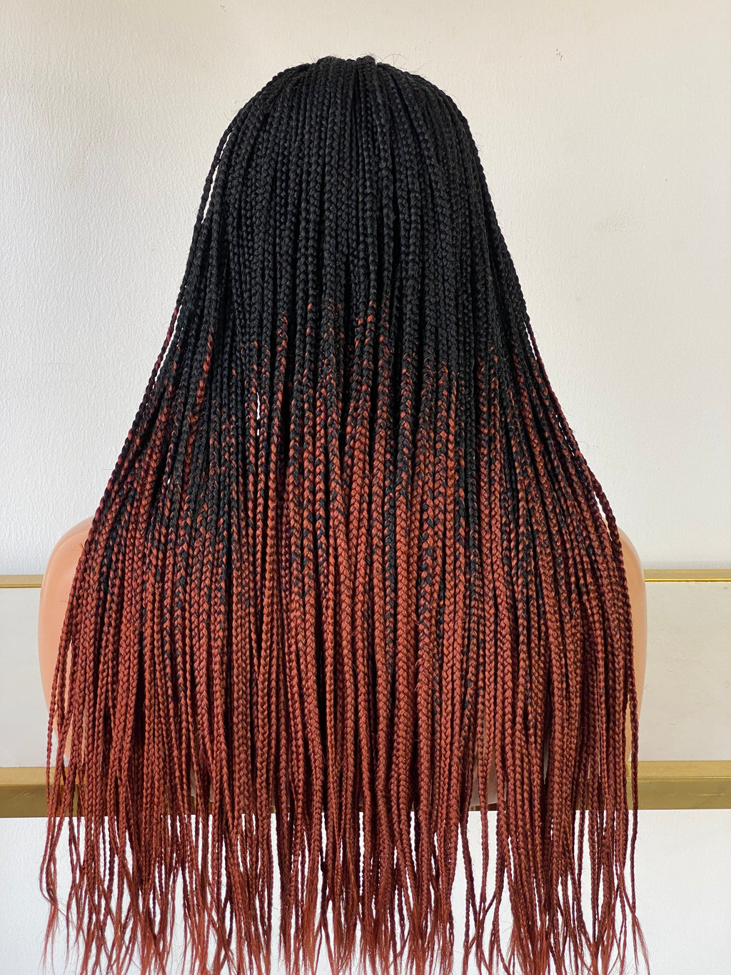 Ready To Ship Box Braid - 4 by 4 Closure Ombré