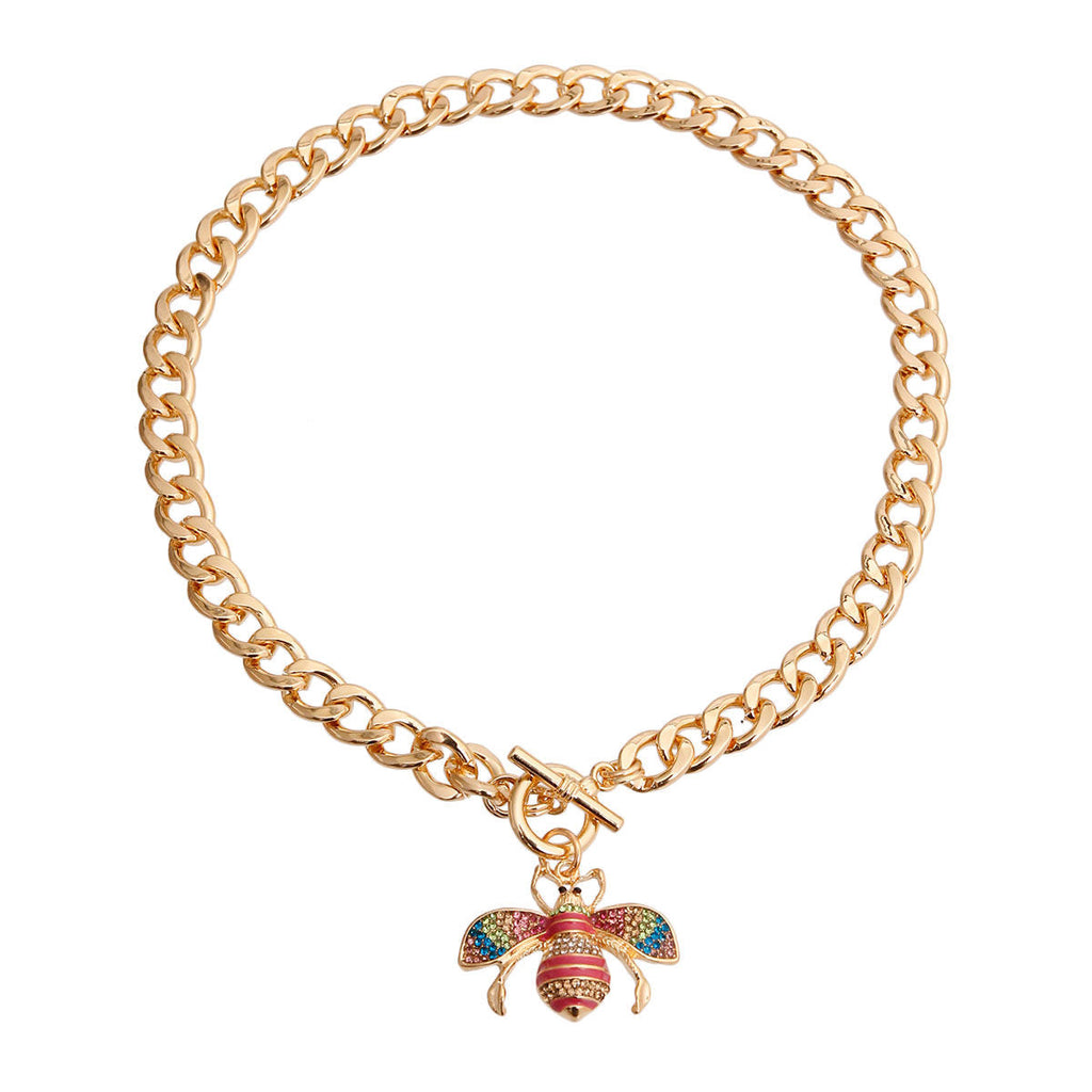 Bee Charm Necklace Rainbow Rendezvous Stylish Statement Jewelry