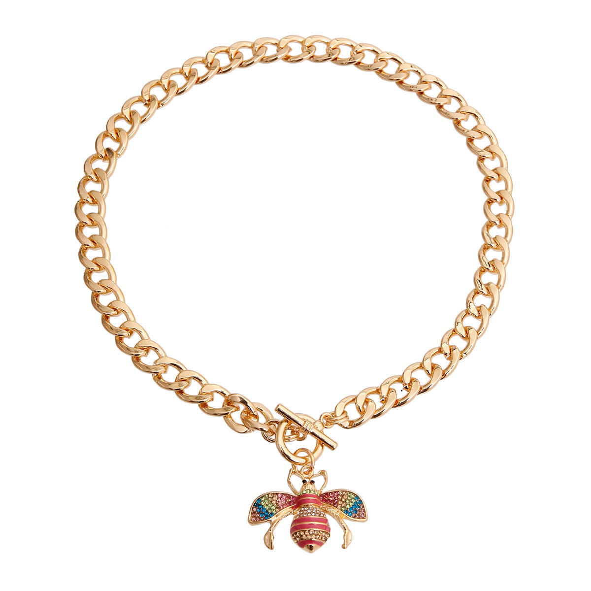 Bee Charm Necklace Rainbow Rendezvous Stylish Statement Jewelry