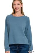 Fleece Raglan Round-Neck Sweatshirt