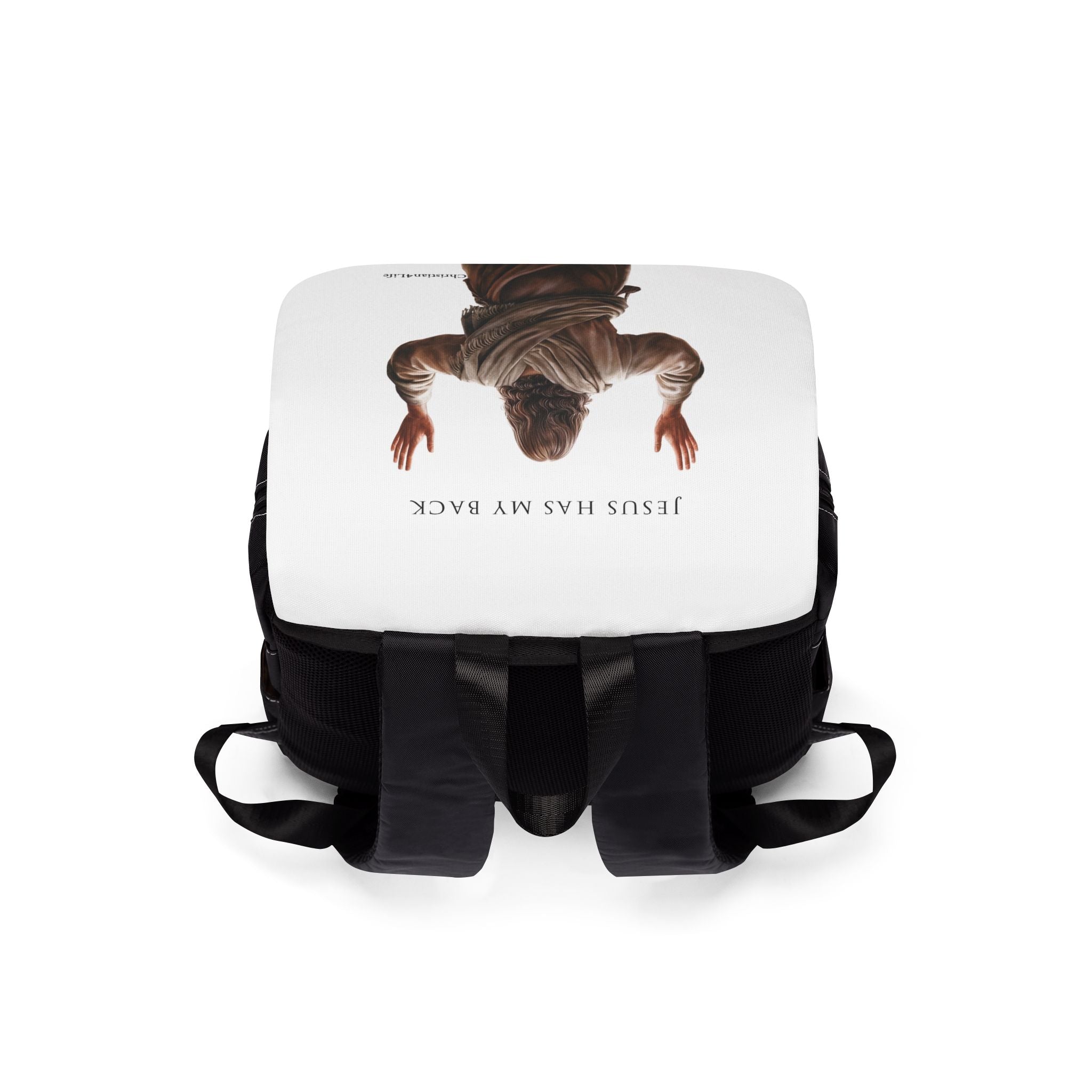 "Jesus Has My Back" Unisex Casual Shoulder Backpack, Backpack-Purse (white )