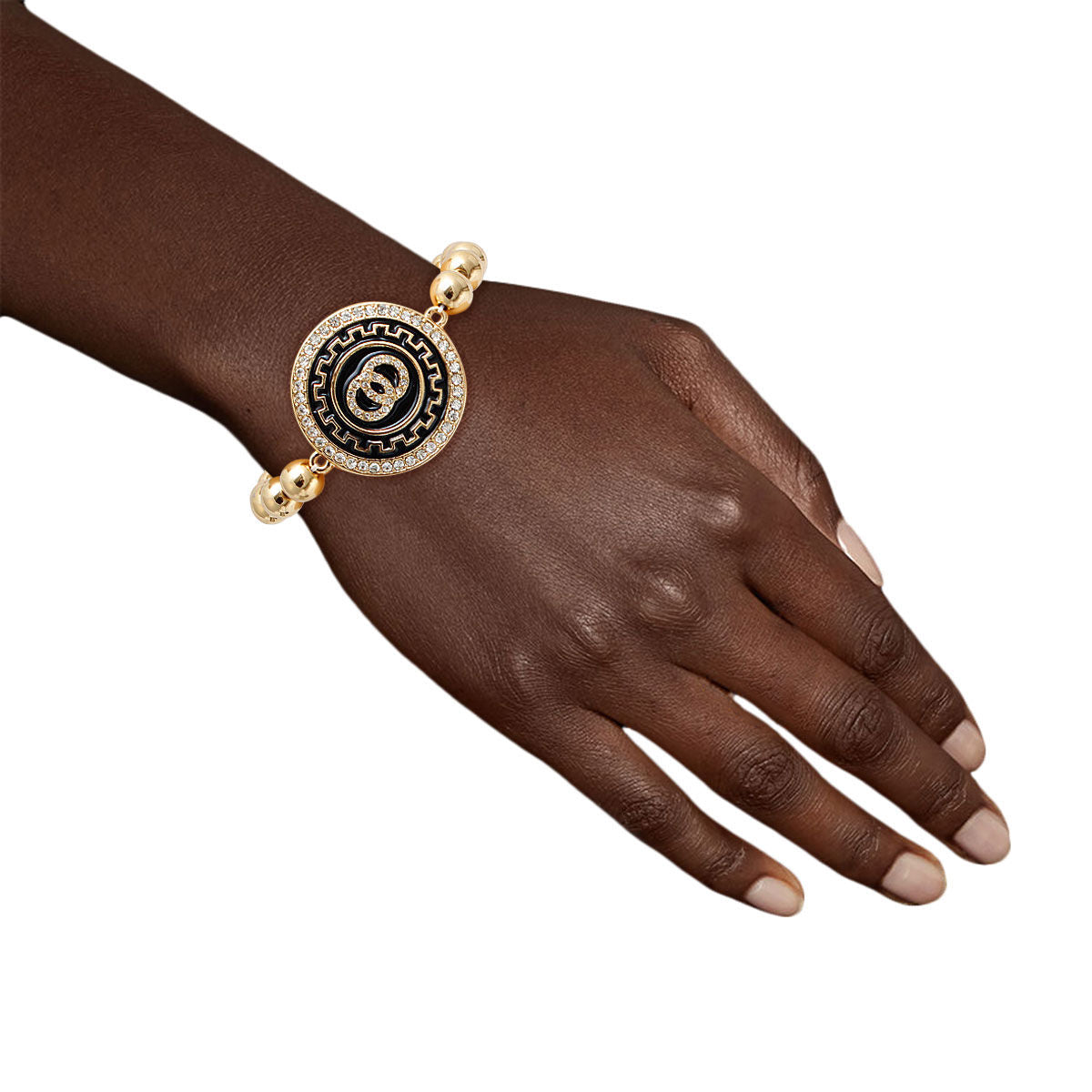 Infinity Detail Bracelet Gold and Black Stylish Fashion Jewelry